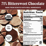 Raaka Organic Baking Chocolate - 71% Cacao Bittersweet Dark Chocolate - Allergen Friendly, Dairy Free, Nut Free, Kosher, Vegan Baking Chips - One 8oz Resealable Bag