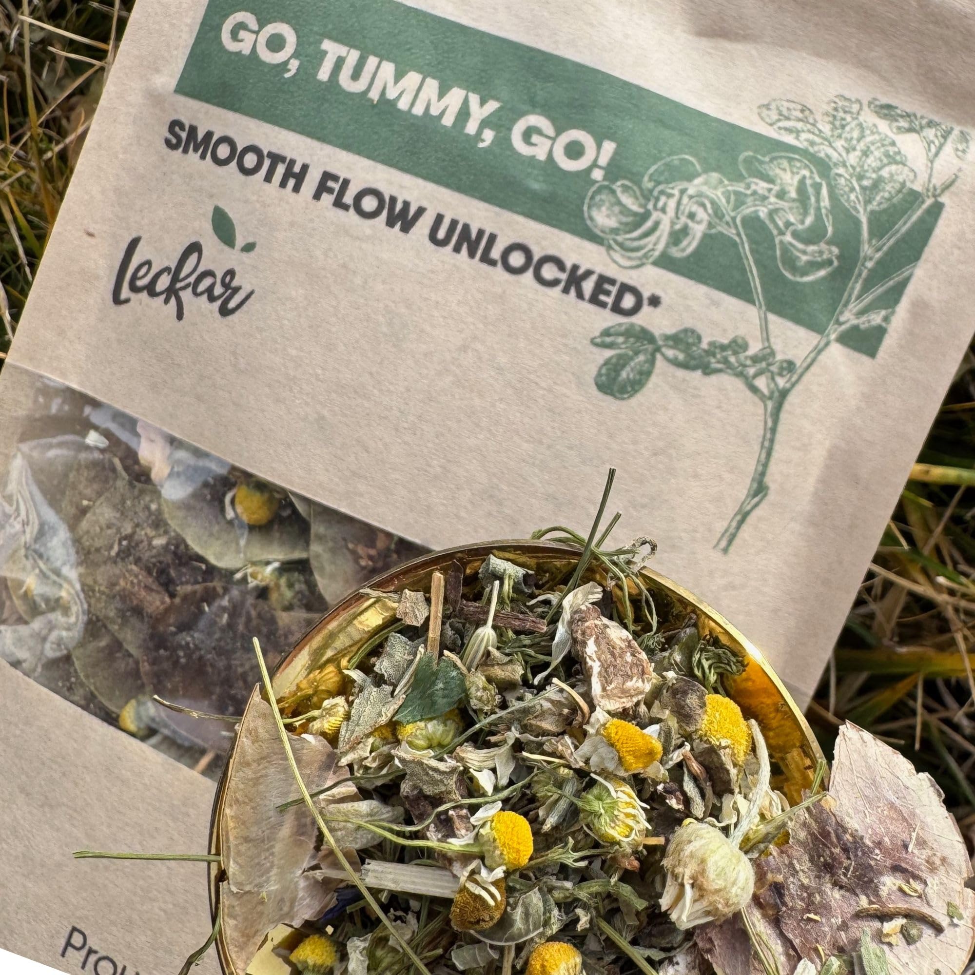 Leckar Go Tummy Go Herbal Tea - Natural Digestive Support & Bloating Relief - Gentle Detox & Regularity Blend with Senna, Fennel & Dandelion