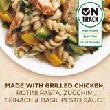 Healthy Choice Cafe Steamers Grilled Chicken Pesto with Vegetables, Convenient Microwave Meal Made With No Preservatives, Frozen Meal, 9.9 OZ Bowl