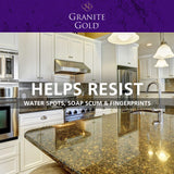 Granite Gold Polish Wipes Streak-Free Shine for Granite, Quartz, Marble, Travertine, Natural Stone Countertops, 18 Count, 1-Pack