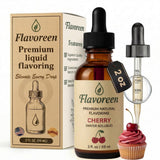 Flavoreen Cherry Extract - Highly Concentrated Liquid Flavoring - Water Soluble - for Drinks, Candy Making, Baking, Icing & Sodas - Premium Cherry