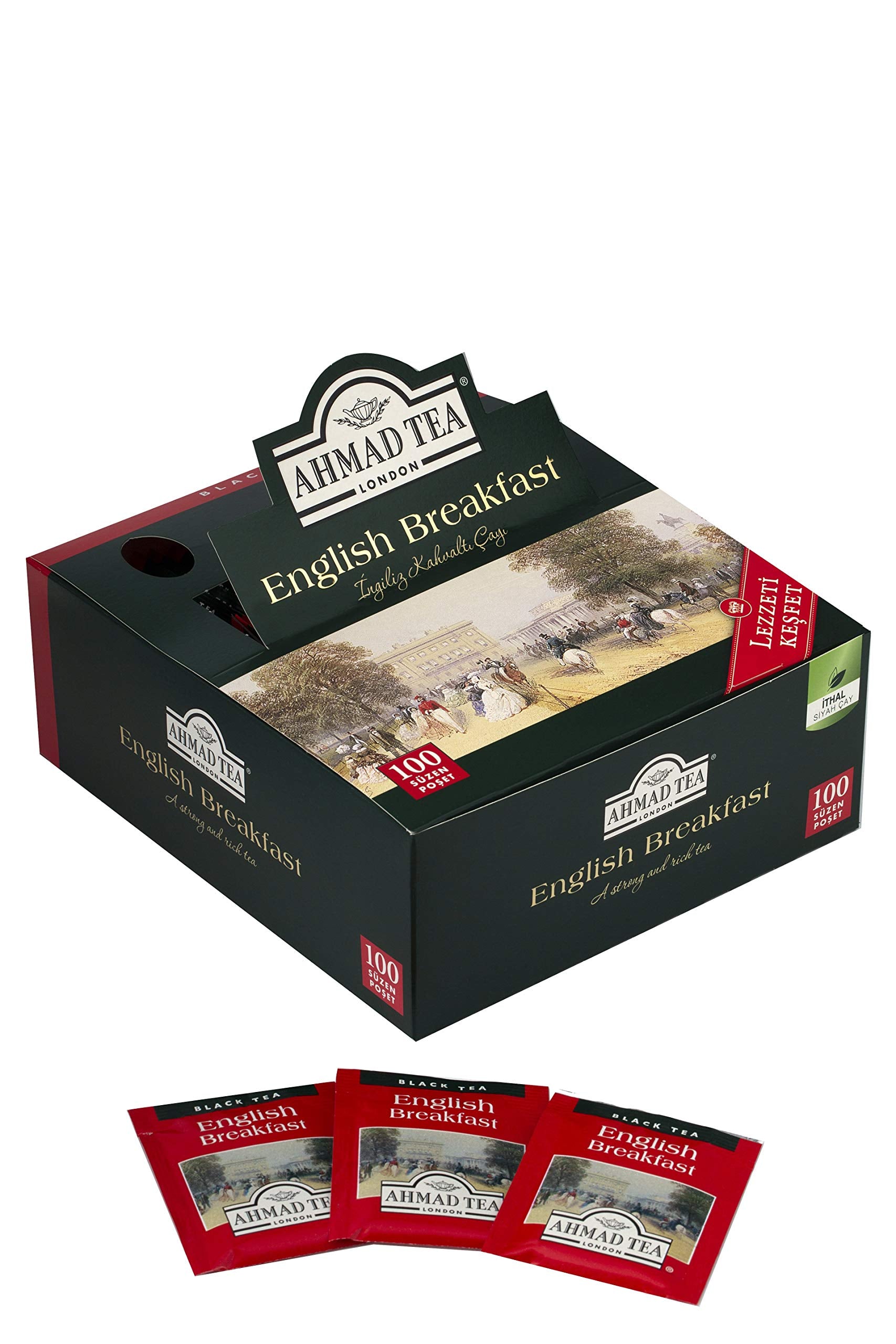 Ahmad Tea Black Tea, English Breakfast Teabags individually wrapped in foil, 100 ct - Caffeinated & Sugar-Free