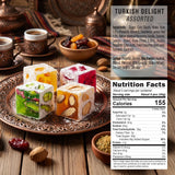 HazerBaba Gourmet Assorted Turkish Delight Candy with Nuts, 7oz (Pack of 1)