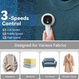 Smyeviva Rechargeable Fabric Shaver for Clothes: 6-Leaf Blades & 3 Speeds to Remove Pilling, Fuzz & Lint Balls - with LED Display, Portable Electric