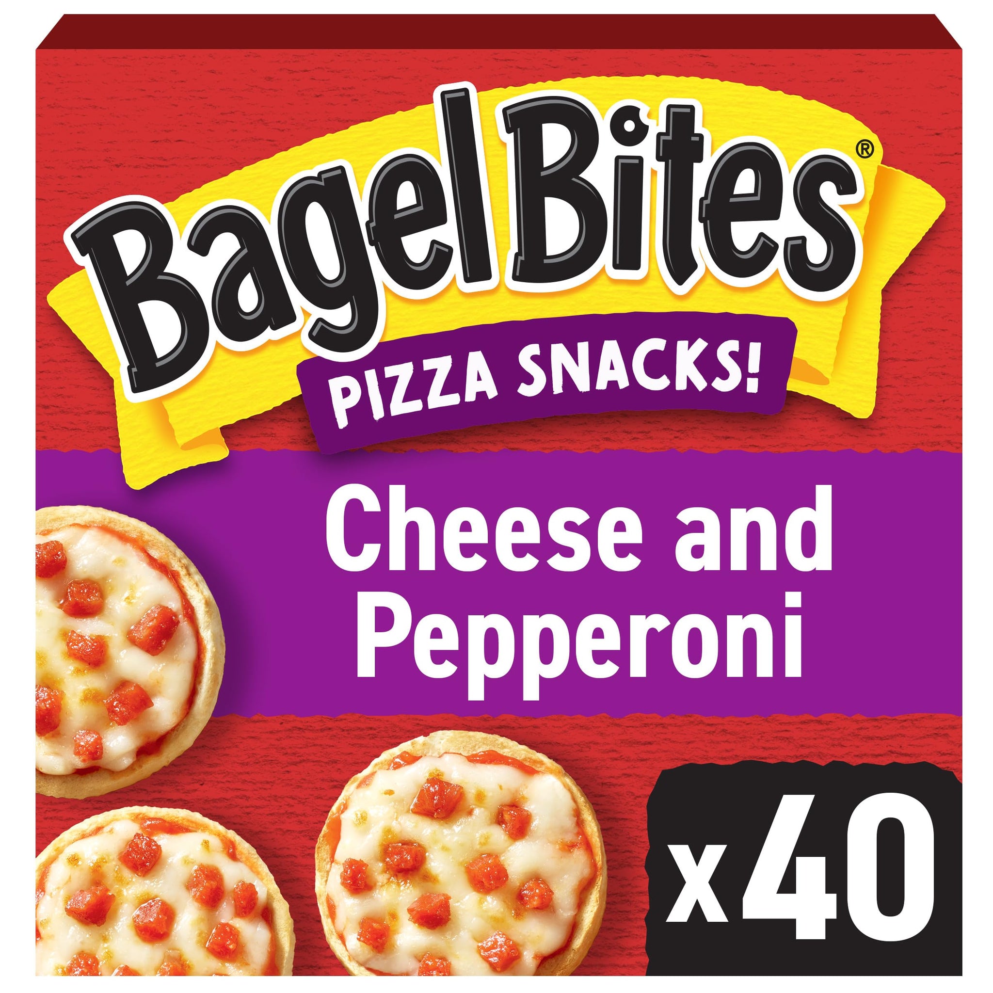 Bagel Bites Mini Pizza Bagel Frozen Snacks, 1 Box, for After-School and Late Night Snacking, Cheese and Pepperoni, No High-Fructose Corn Syrup and No