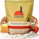 Sunrise Flour Mill USDA Organic Heritage Pizza Flour - 5 lbs | Milled from Hard Red Wheat | Easier to Digest with Less Bloating | No Bleaching or