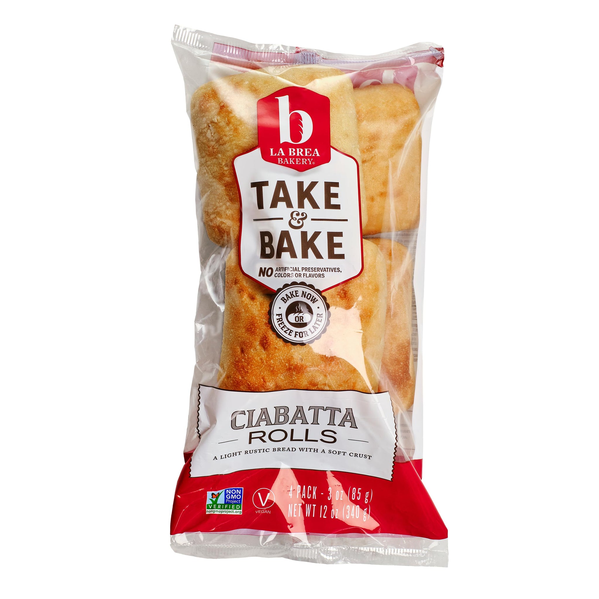 La Brea Bakery Take and Bake Roll, Rustic Ciabatta, 3 oz each (Frozen)