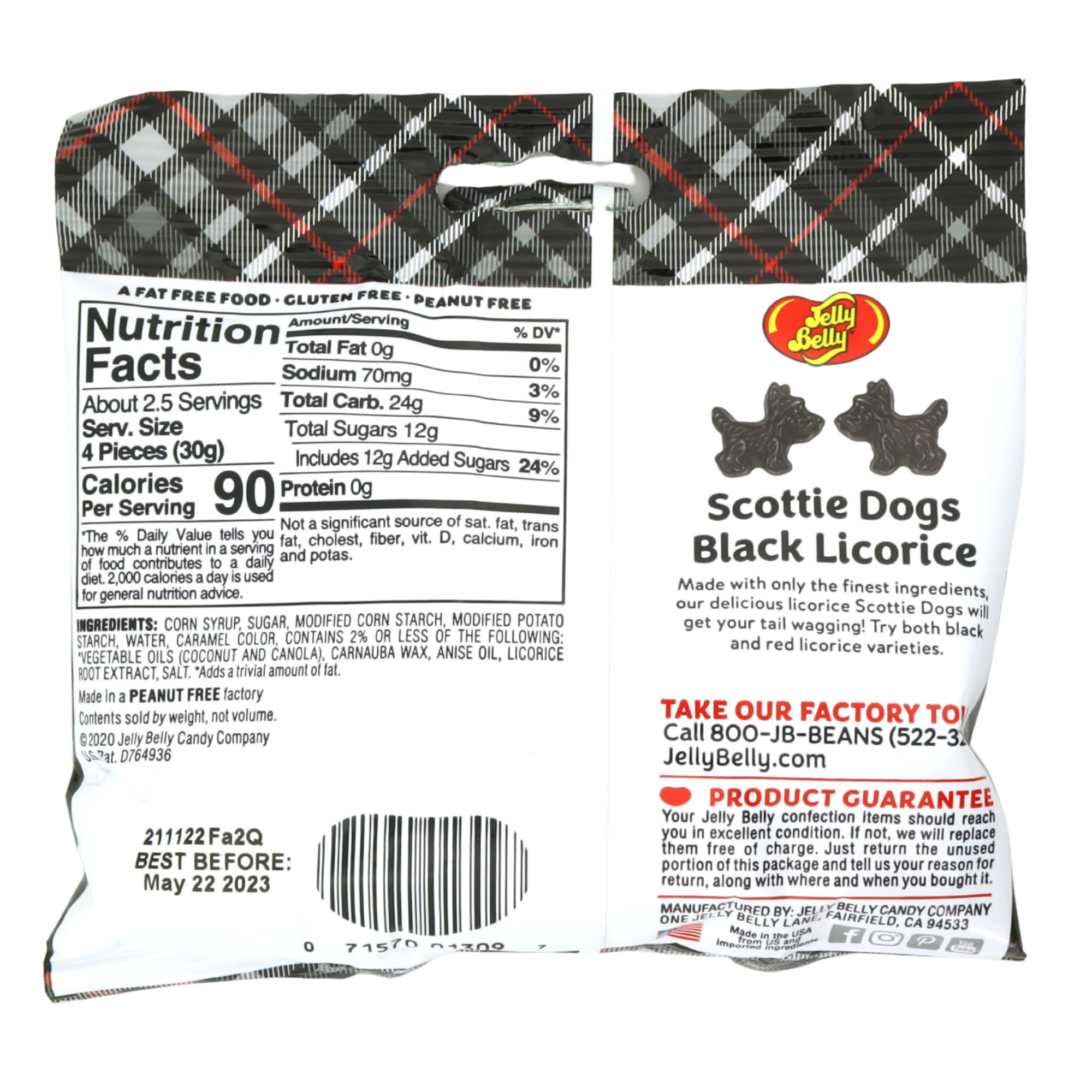 Black Licorice Scottie Dogs, Chewy Gummy Dogs, Great Candy Bowl Filler Treats, 2.75 Ounces (Pack of 2)