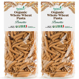 Food to Live Organic Pennette Whole Wheat Pasta 1.1 lb (Pack of 2) - Made in Italy. Pasta Integrale Bio. High Fiber, Non-GMO, Vegan, Bulk