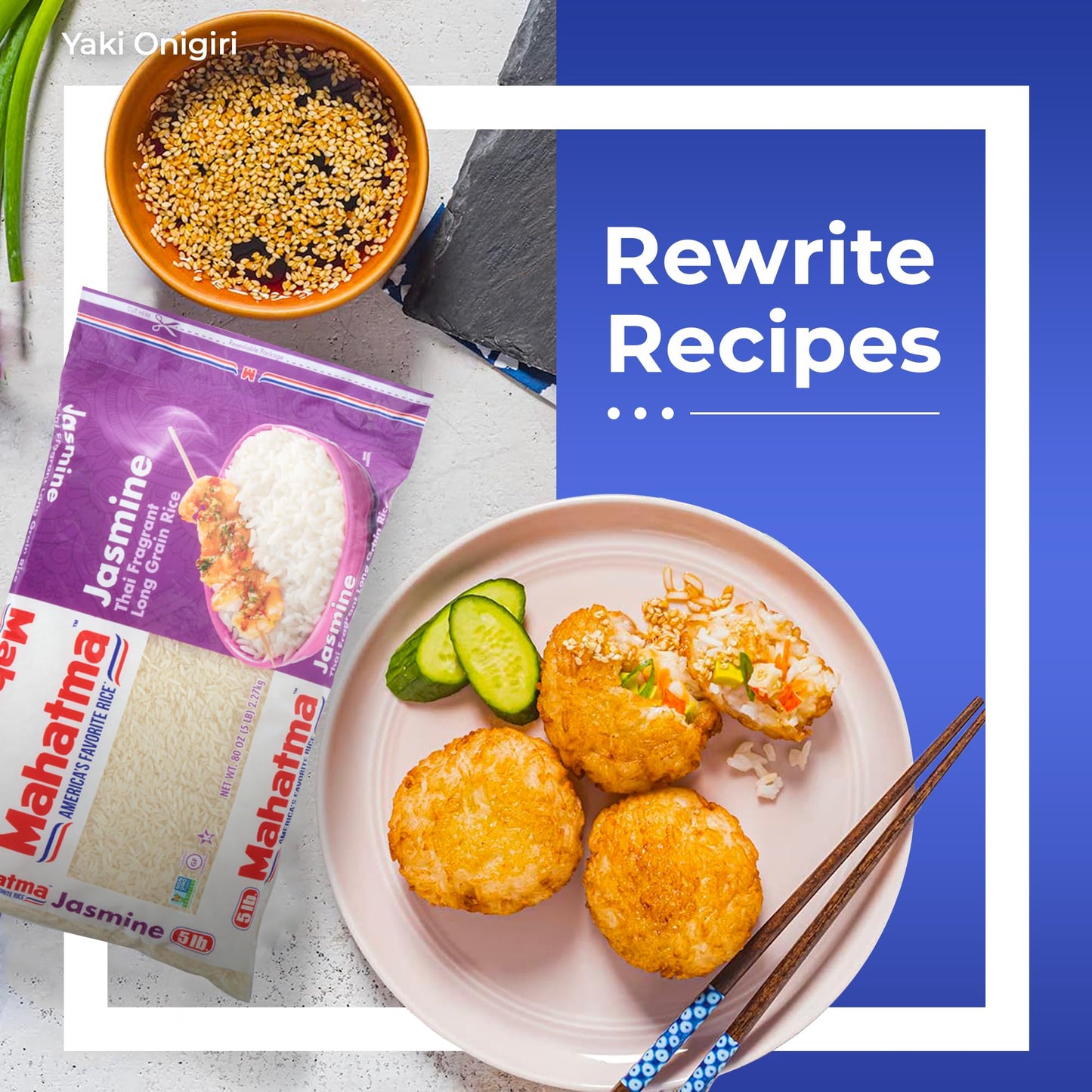 Mahatma Jasmine, 5lb Bag of Rice, Thai, Indian, or Cambodian Fragrant Flavored Rice, Stovetop or Microwave