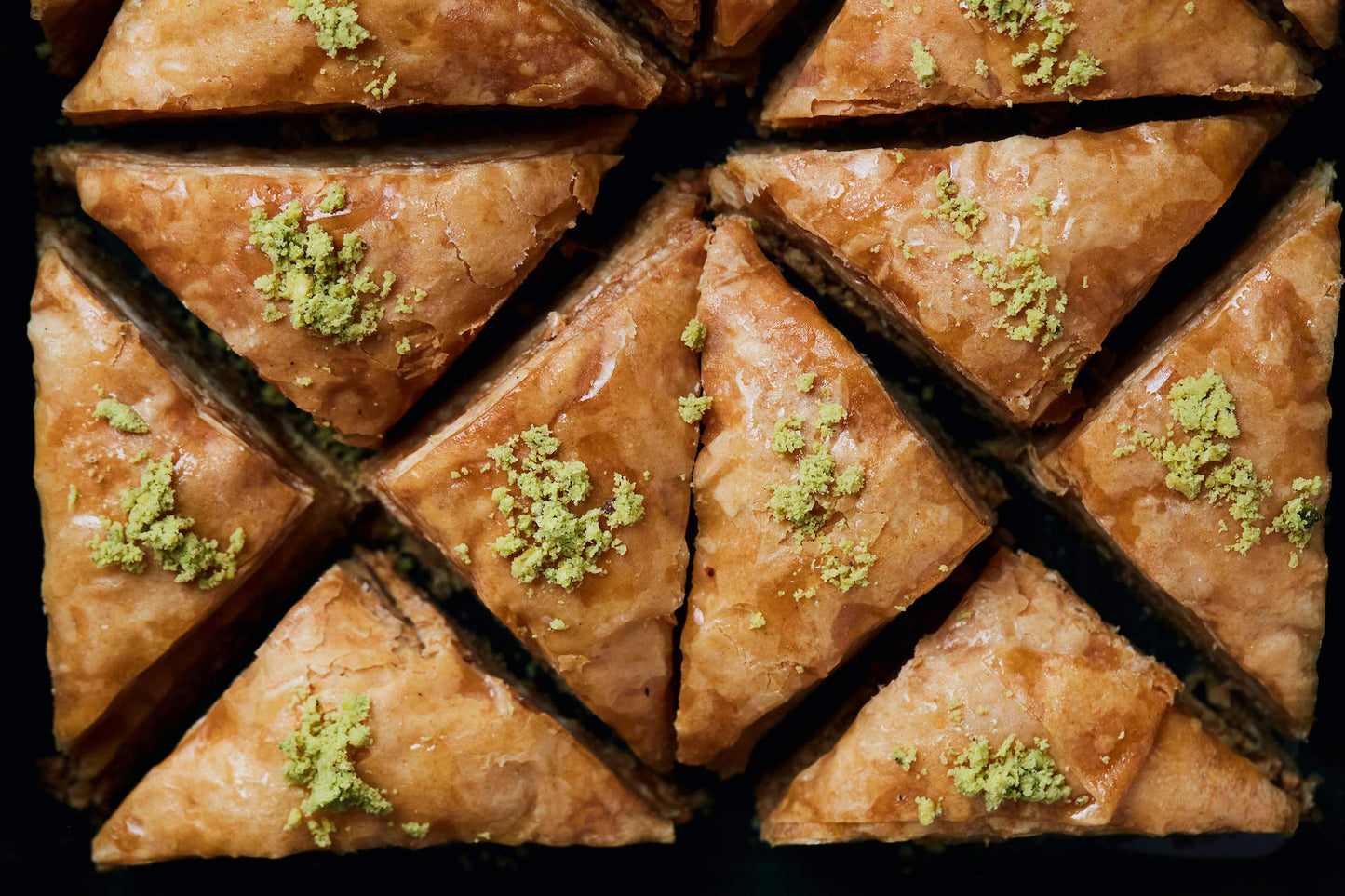 Cedar Pastries 16-Piece Traditional Triangle Baklava - Cashew, Almond & Walnut Assortment | Handmade Mediterranean Dessert | Kosher & Halal