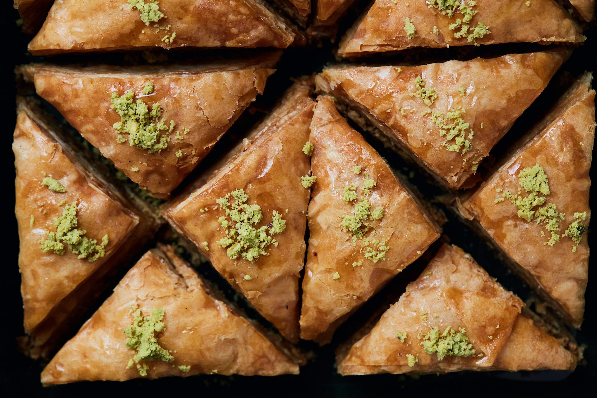 Cedar Pastries 16-Piece Traditional Triangle Baklava - Cashew, Almond & Walnut Assortment | Handmade Mediterranean Dessert | Kosher & Halal