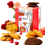 David’s Cookies Assorted Cookie Love Gift Tin, Fresh Baked Gourmet Dessert Sampler, Soft Handmade Cookie Variety, Premium Bakery Cookies for Gifting