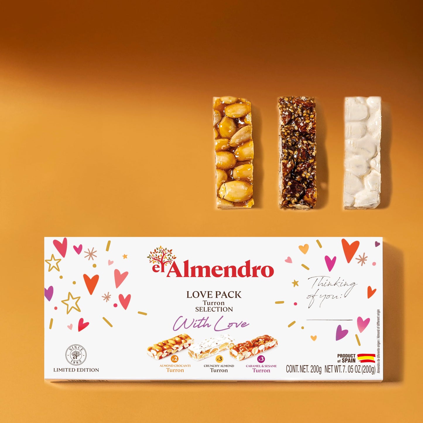 Nougat Candy By El Almendro Limited Edition Turrones, Im Sorry Gifts For Her, I love You, Thinking Of You, Assorted Turron Duro, Crunchy Almond