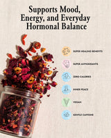 The-Qi Bloom + Balance Herbal Tea - 100% All Natural Whole Dried Flowers & Herbs Tea for Inner Calm & Wellness - Rose, Longan, Goji Berry, Jujube
