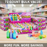 72-Count | Assorted Candy Powder Bottles - Fun Novelty Treats, Perfect for Party Favors and Goodie Bags, Gluten-Free & Kosher