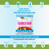 Tree Hugger Fantastic Fruit Bubble Gum, Natural Flavors, No Artificial Colors, 2 Ounce (Pack of 12)