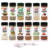 Spices and Seasonings Set - 12 Piece Spice Gift Set Plus D.F. LUXURY Measuring Spoon