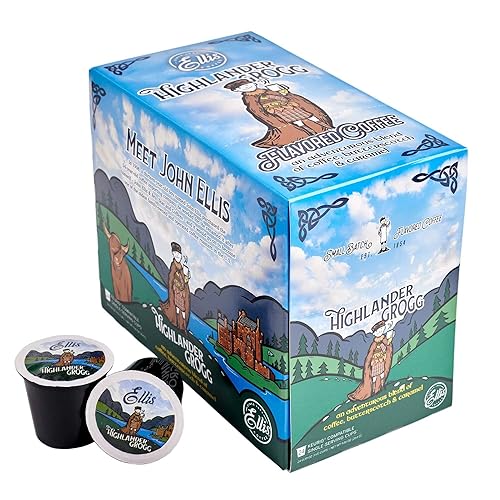 Ellis Coffee - Highlander Grogg - Flavored Single Serve Coffee Pods - For Use in Most K-cups and Keurig 2.0 Brewers - 24 Coffee Pods