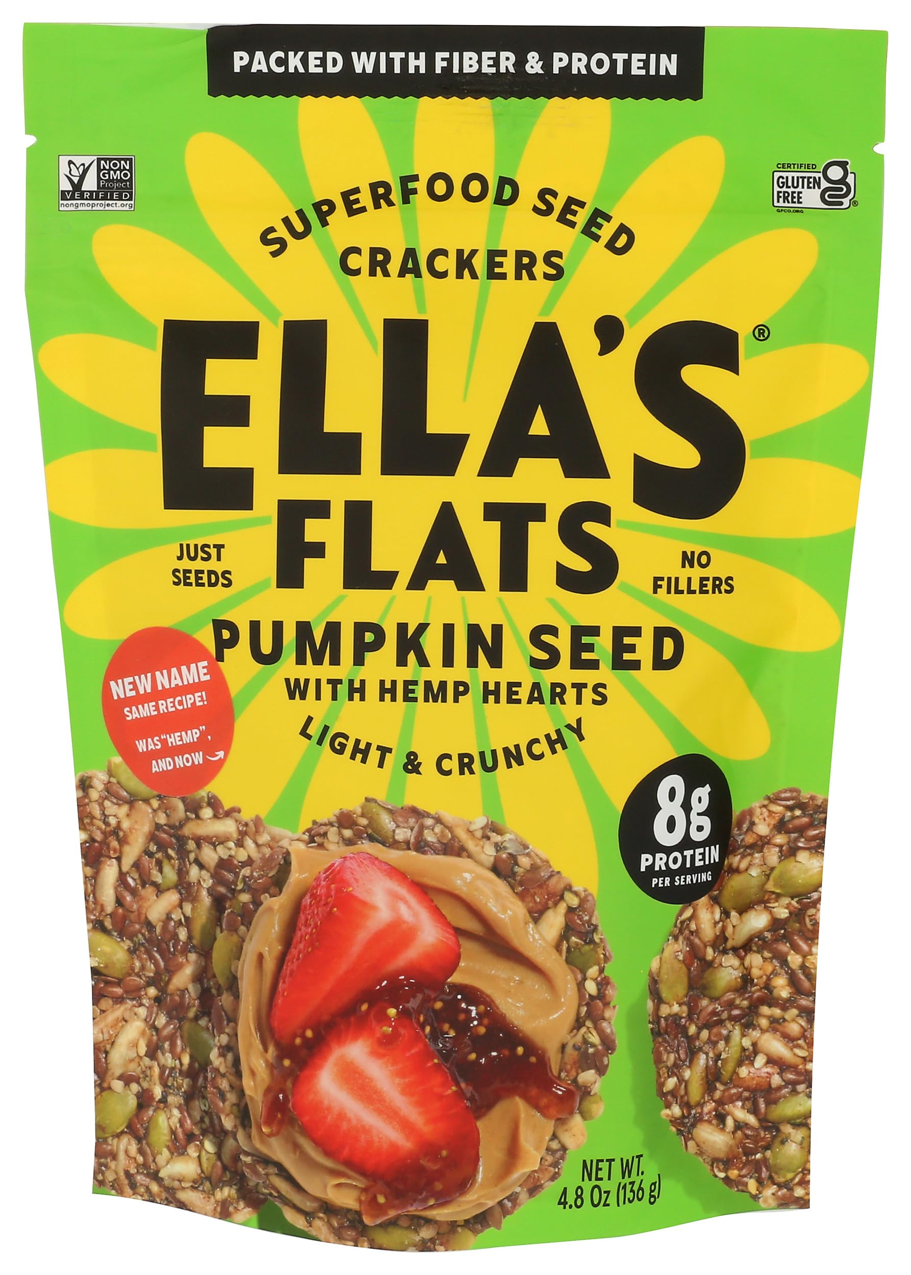 Ella's Flats Pumpkin with Hemp Seed Crackers, 4.8 OZ