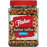 Fisher Snack Butter Toffee Peanuts, 42 Ounces (Pack of 1), No Artificial Colors or Flavors, 100% Recyclable