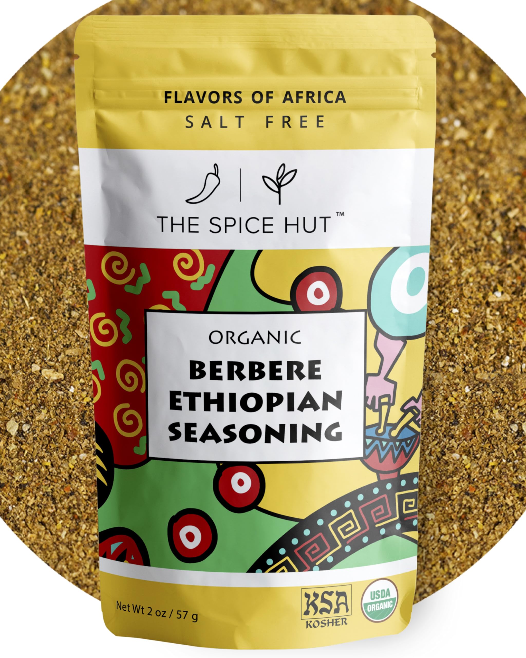 Berbere Ethiopian Organic Seasoning, Authentic African Cooking Spice Blend, The Spice Hut, 2 Ounce