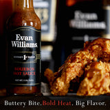 Evan Williams Bourbon Hot Sauce - Aged Cayenne Pepper & Butter Blend with a Splash of Bourbon - Spicy Gourmet Sauce for Wings, Grilling, and Dipping
