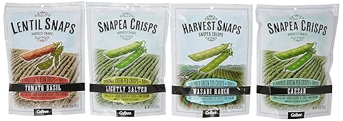 Calbee Snapea Crisps Harvest Snaps ~ Variety Pack ~ Caesar, Wasabi Ranch, Tomato Basil & Lightly Salted