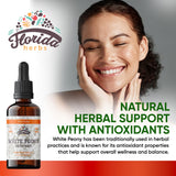 FLORIDA HERBS White Peony Tincture, Organic White Peony Extract (Paeonia Lactiflora) Root, Non-GMO in Cold-Pressed Organic Vegetable Glycerin 2 oz
