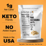 It's Just - Hawaiian Macadamia Nuts, Raw Unsalted, Perfect for Baking, Grown in Hawaii, Made in USA, Keto Friendly, Resealable Bag [24oz (Pack of 1)