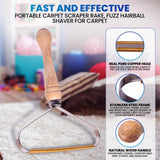 2-Pack Pet Hair Removal Tool - Lint Remover, Carpet Scraper & Shaver for Clothes and Carpets - Dog & Cat Hair Remover with Carpet Rake