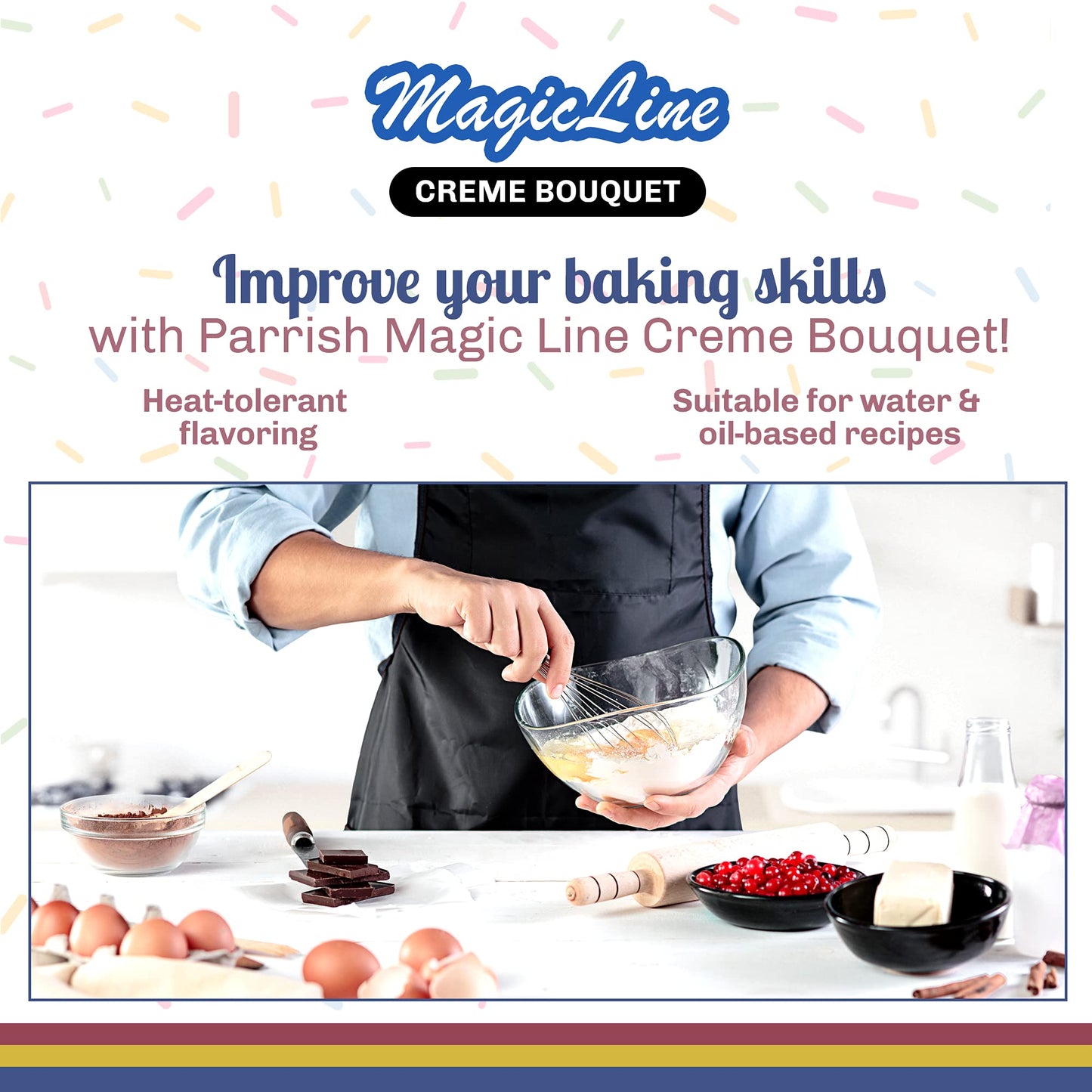 Parrish Magic Line Creme Bouquet Flavoring Oil for Baking - Premium Baking Extract Replaces Vanilla Flavor Extracts (32 oz)