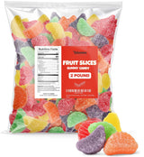 Bulk Fruit Slices Jelly Candy, Assorted Soft & Chewy Sugar-Coated Gummi Candy For Parties, Classroom candies & Treats - 2 Pound Bag