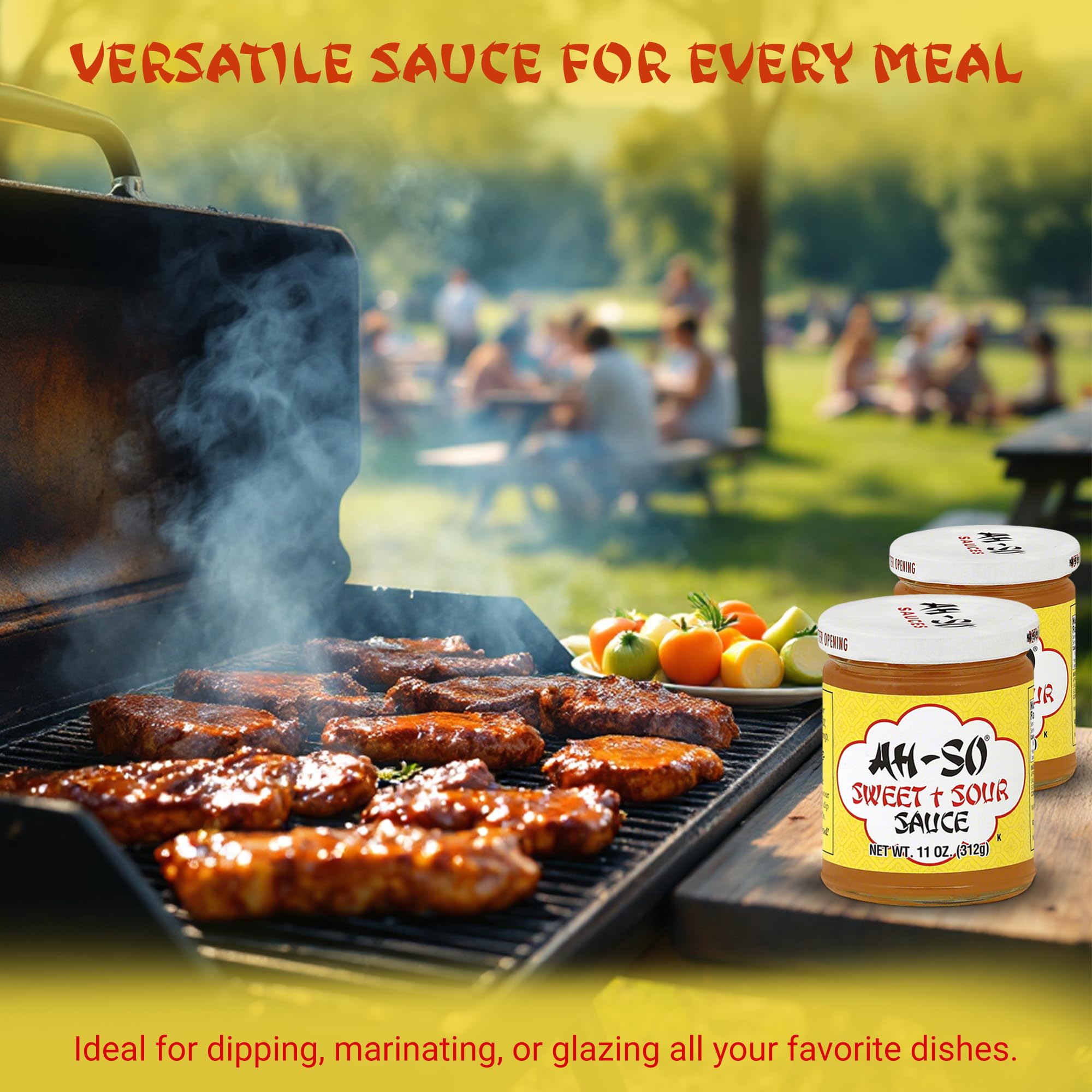 Ah-So Sweet & Sour Sauce - 2 Pack (2 × 11 oz Jars) | Classic Sweet-Tangy Dipping Sauce for Egg Rolls & Appetizers; Great Marinade & Glaze for Chicken