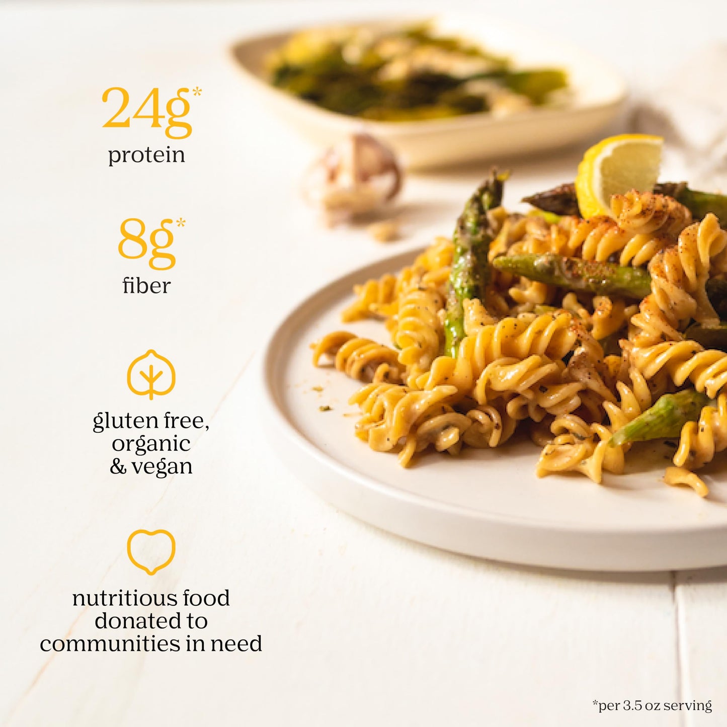 Chickapea Organic Chickpea and Red Lentil Pasta Spirals - Gluten-Free, Vegan, Protein Packed Rotini - Non GMO 8 oz Each