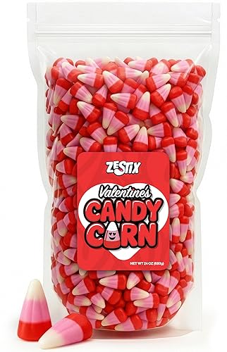 Valentine’s Day Candy Corn Bulk 24 oz - Pink, Red & White Candy for Classroom Treats, Parties, Candy Buffets, Gift Bags, Candy Bowls & Dessert Tables
