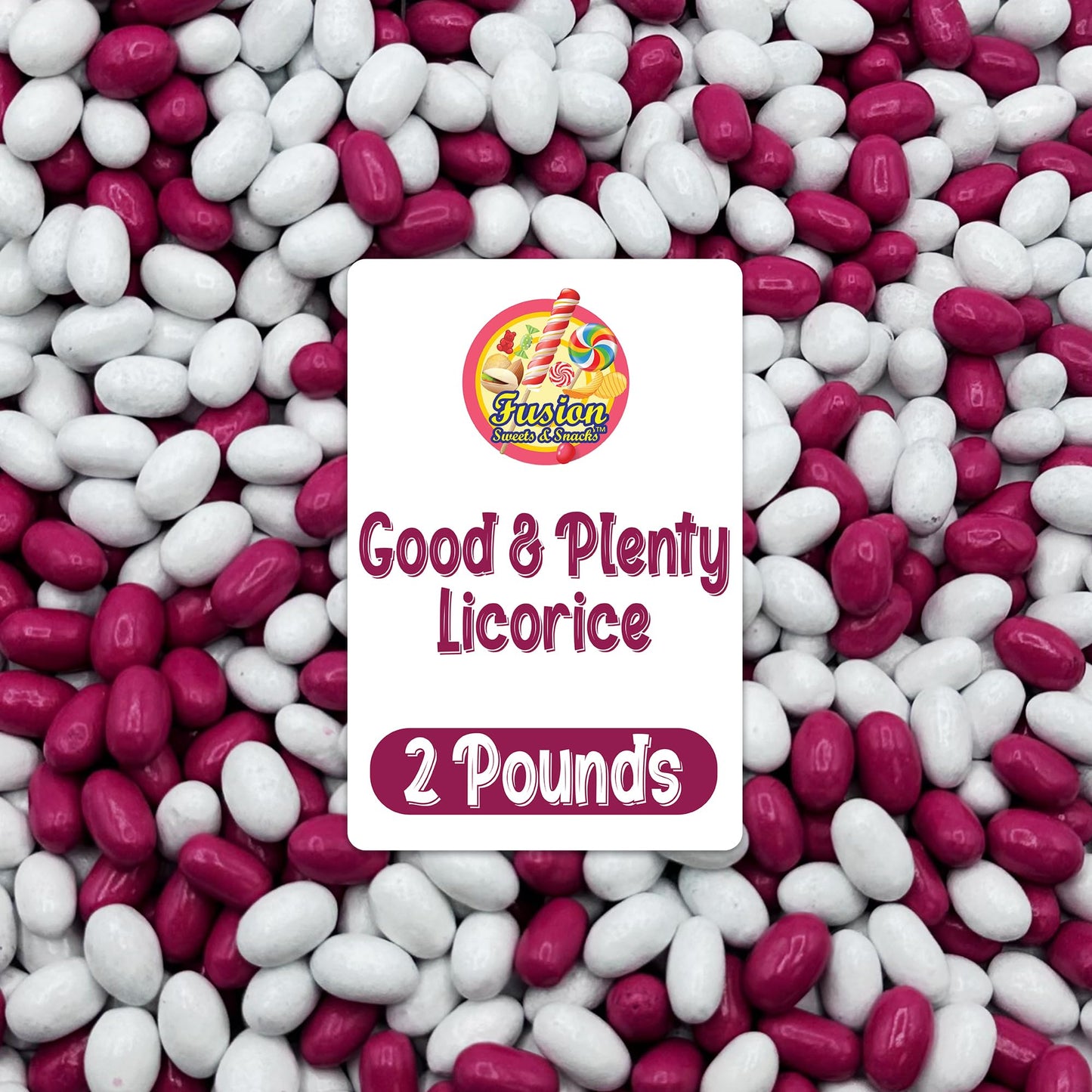 Good And Plenty Candy, 2 Pound Bulk Bag, Fat Free Treat, Pink & White Nostalgic Licorice Candy - Gumball Machine Refills, Licorice Flavored Candies