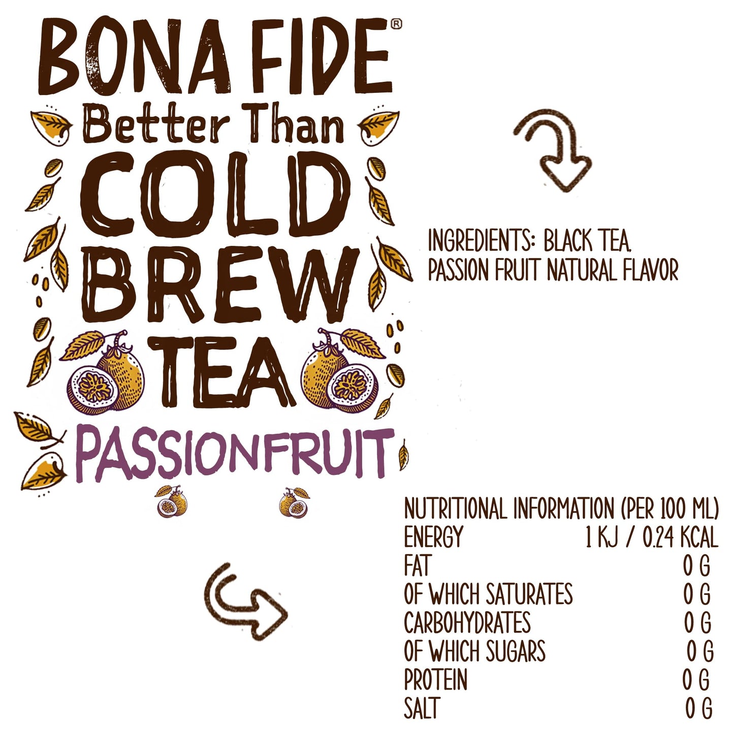 Better Than Cold Brew Passion Fruit Tea, 3L (101 Fl Oz) Bag in Box with Tap | Tropical, Fruity & Refreshing | Eco-Friendly Packaging