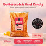 Butterscotch Hard Candy - 6 Pounds Bulk - Individually Wrapped Butter Scotch Yellow Candies - 450 Pieces