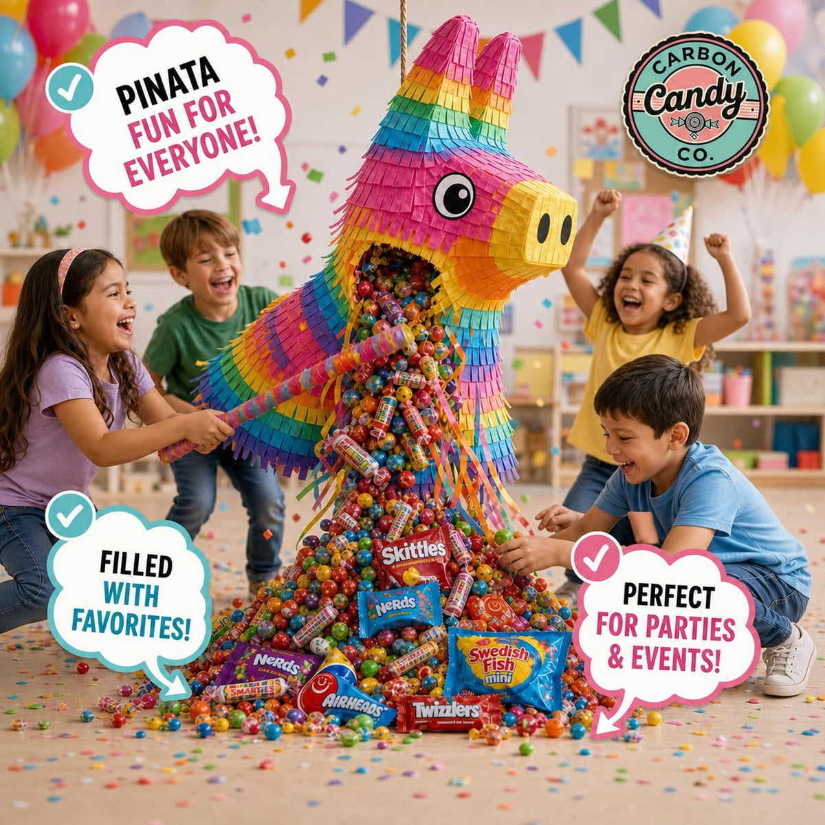 Pinata Candy Variety Pack - 3 Lb Assorted Mix, Pinata Stuffers for Kids