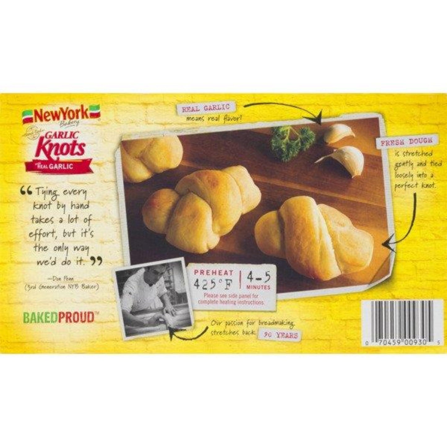 New York Hand-Tied Garlic Knots, 6 knots, 7.3 oz (frozen)