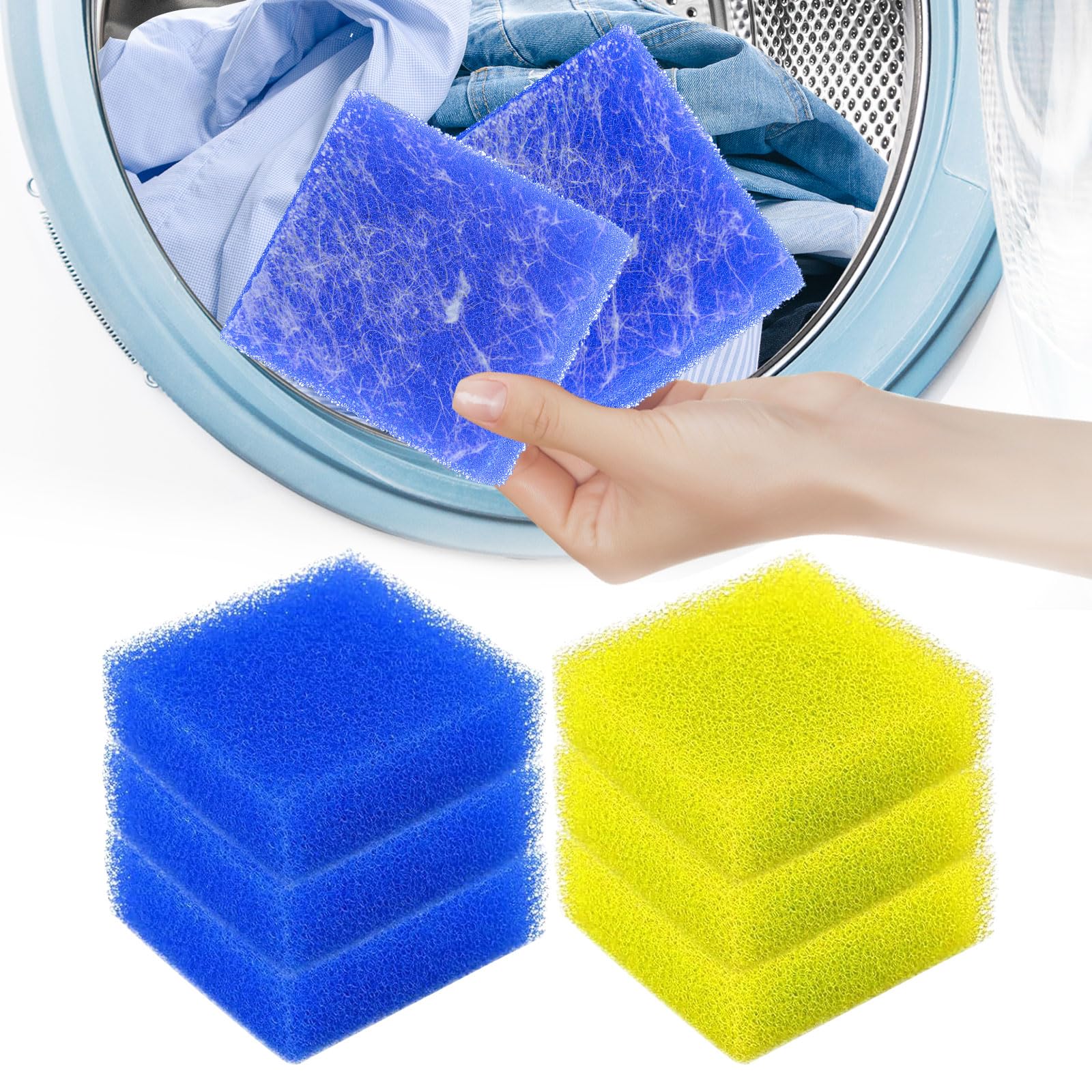 6PCS Pet Hair Remover for Laundry Reusable, Hair Catcher for Washing Machine, Dog & Cat Fur Remover Tool, Lint Remover Balls Washer Dryer for Clothes