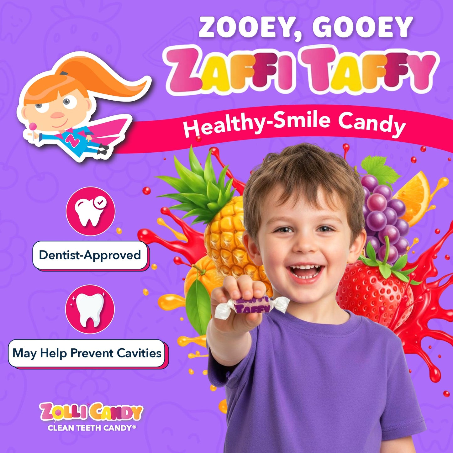 Zollipops Candy Clean Teeth Keto Sugar Free Taffy, Variety Pack, 32 Oz (Packaging may vary)
