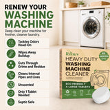 Renuv® Heavy Duty Washing Machine Cleaner Descaler Tablets - for Front Load, Top Load Washer, HE (6 XL Tablets - 6 Months Supply)