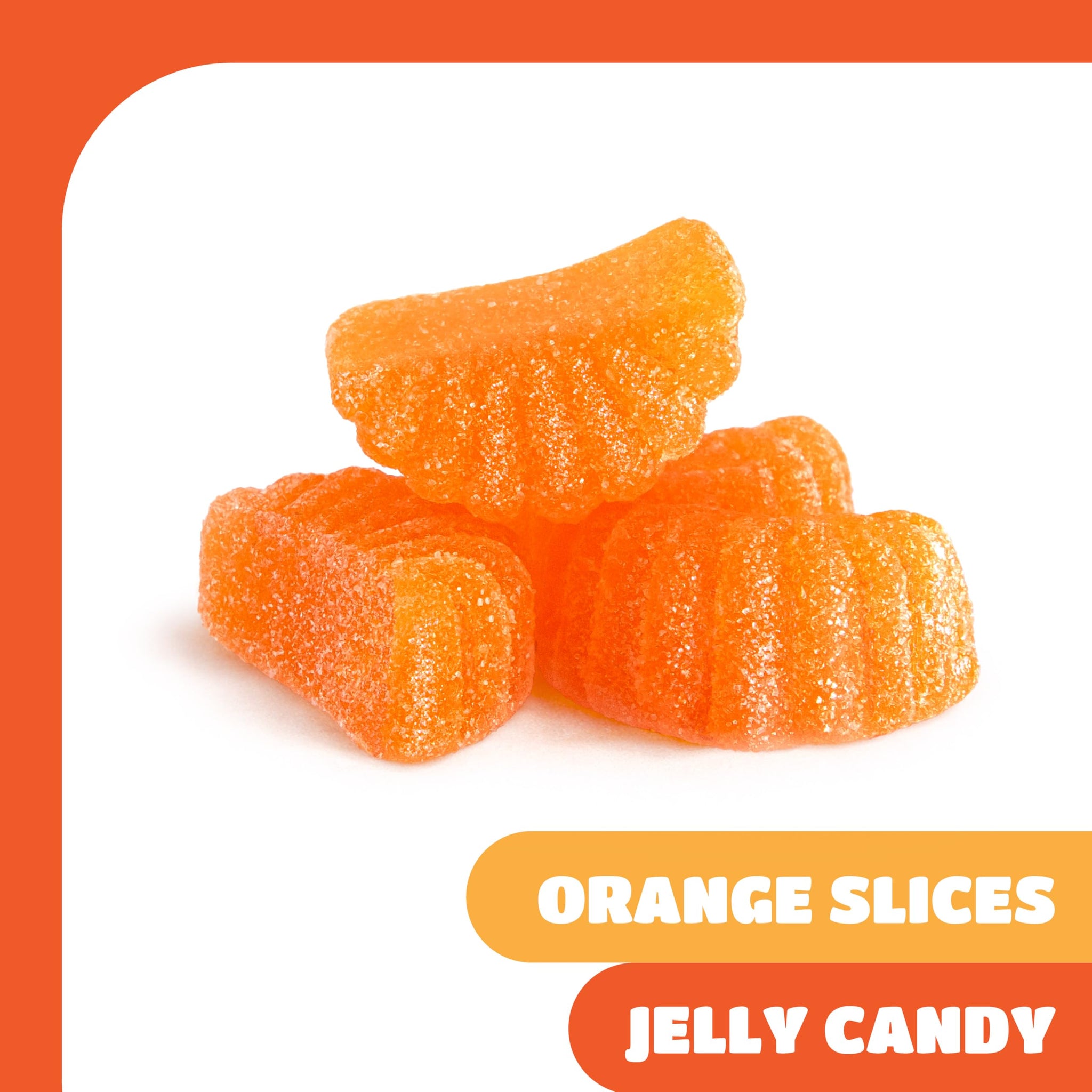 Orange Slices Jelly Candy - 1 Pound Pack (35 Count) - Jelly Candy - Naturally Flavored Fruit Slices - Gelatin Free Chewy Candies for Buffets, Snacking