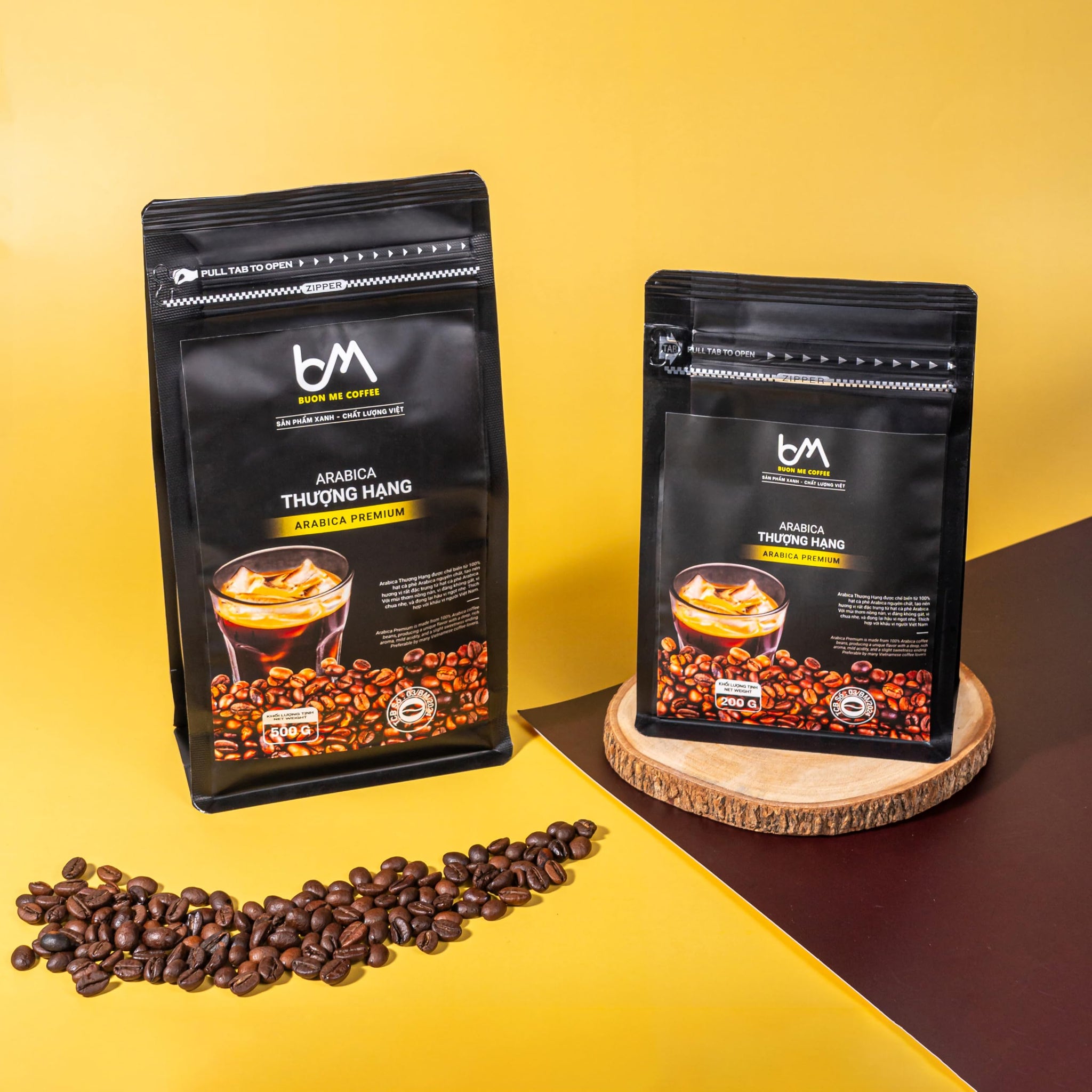 Buon Me Coffee Premium Arabica Whole Bean, 100% Original Arabica Coffee Beans Medium Roast, Vietnamese Coffee, Strong Flavor for Espresso 17.6oz Bag