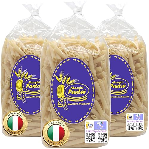 Maestri Pastai, Gourmet Pennette Rigate Italian Pasta "Feather Pen Pasta" (Small Penne Pasta), Special "Series 42", Premium Quality Imported Pasta
