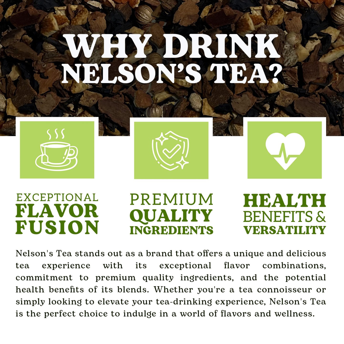 Nelson's Tea - A&J's Old Fashioned Cola Tea - Chicory Root, Cinnamon, Black Tea, Coriander, Lemon Peel, Orange Peel and Natural Flavoring - 2 Oz