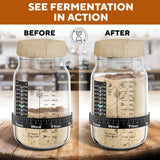 Ultimate Sourdough Starter Jar Kit 31.8 oz - Reusable Jar for Easy Bread Baking - Perfect to Make Your Sour Dough Starter - Easy to Use & Clean