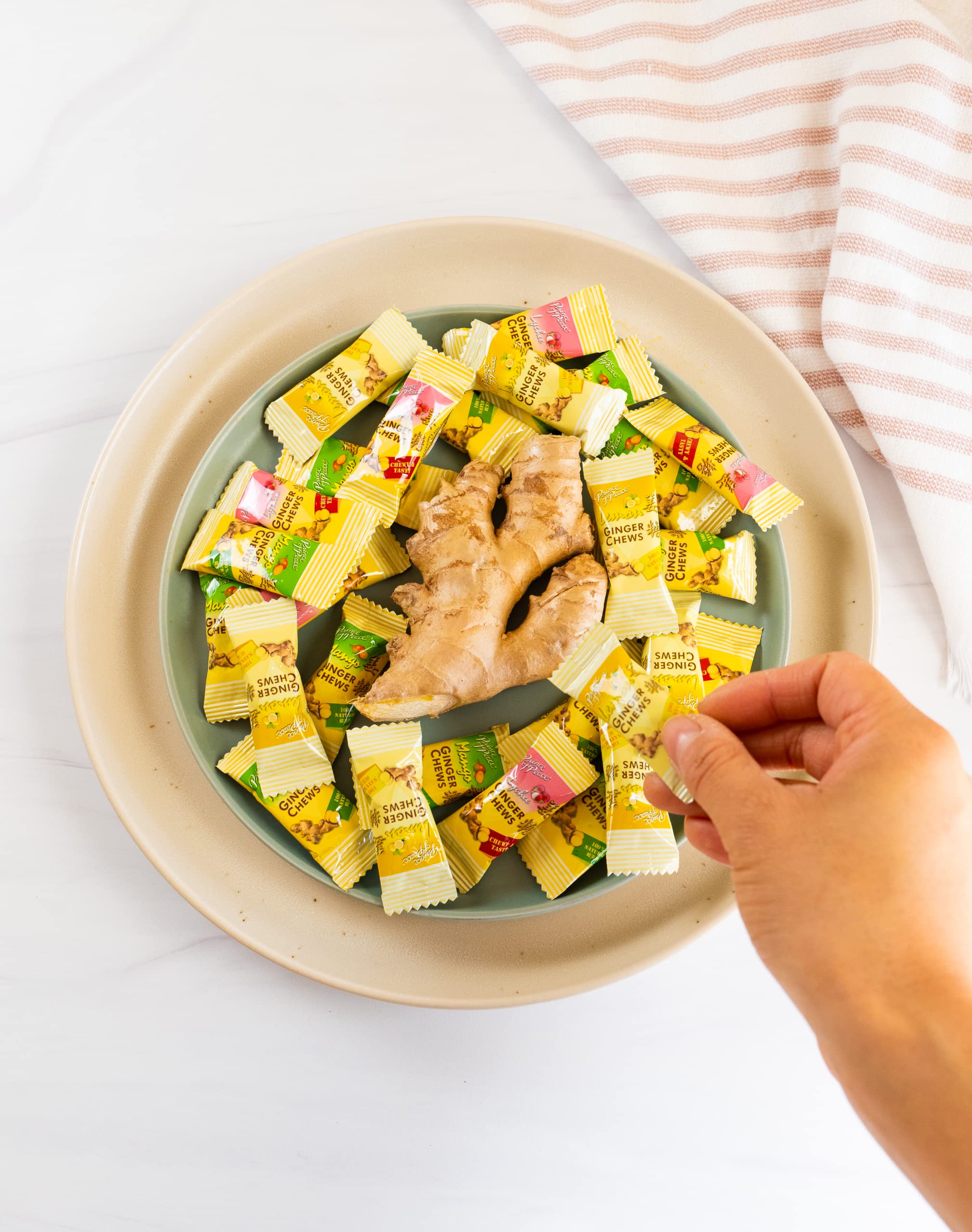 Prince of Peace Ginger Chews with Mango, 1 lb. - Candied Ginger - Mango Candy - Mango Ginger Chews - Natural Candy